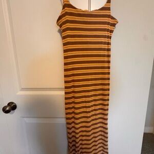 Wishlist Gold Sheath Midi Dress Spaghetti Strap Casual